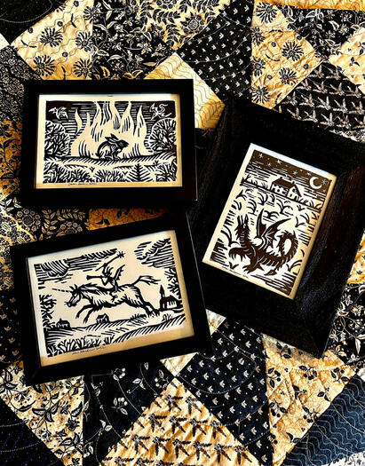 Lino-ween prints, 2022!